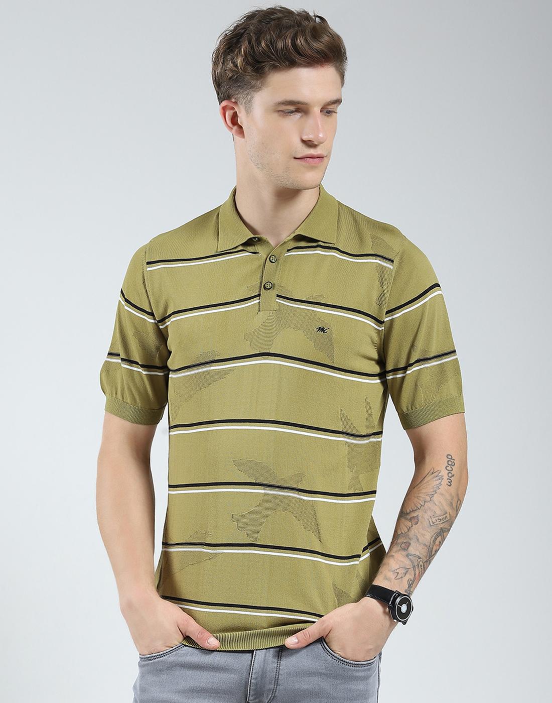 

Monte Carlo Mens Solid Collar Neck Tshirt XL зелёный