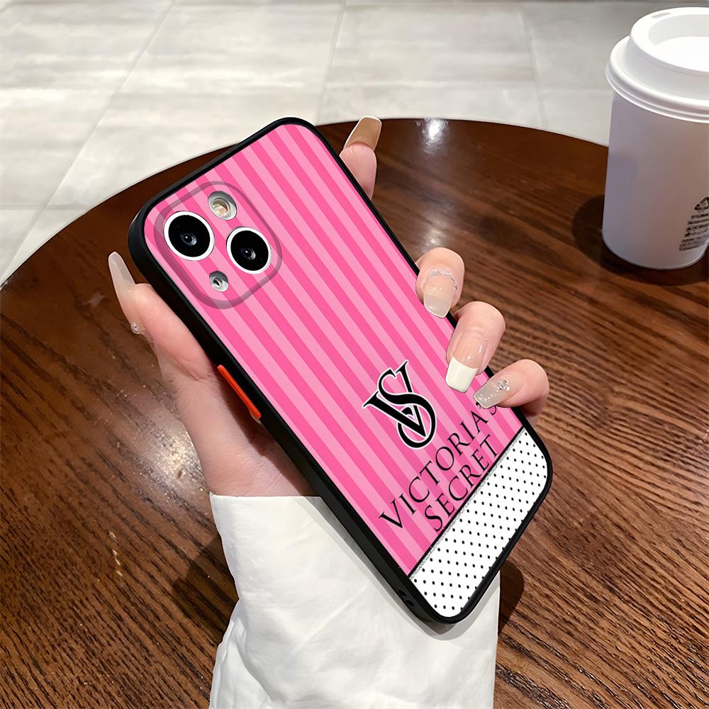 MINISO VVictorias Pink Secret Handyhülle Für Iphone 17 16 15 14 Max 13 12mini 11 Mattierte Durchscheinende Rückseite