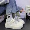 Spring Thick-soled Contrasting Color Women's Spring New Niche Versatile Hong Kong Style Heightening Board Shoes