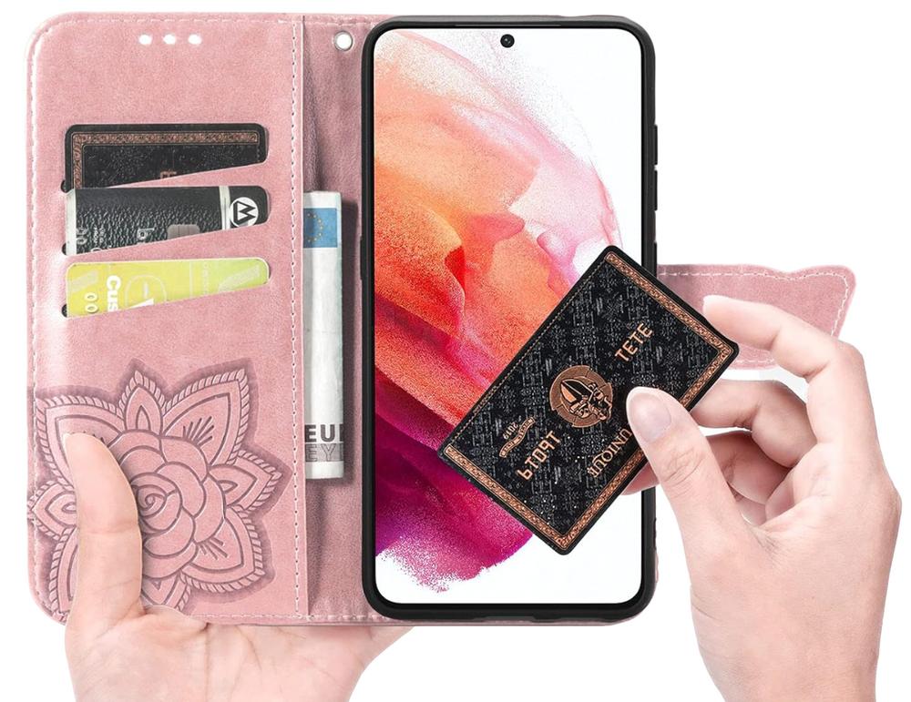 Realme 12 Pro 5G / 12 Pro+ 5G Flip Case, Butterfly, Rose Gold