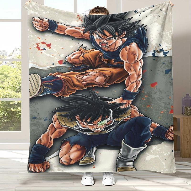 Anime D-Dragon Ball Game Cartoon Flannel Blanket,Ultra Soft Warm Plush Throw for Home Bedroom Bed Sofa Cover Office Camping