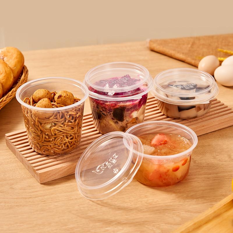 100Pcs 150ml 250ml 300ml Pudding Cups Disposable Packing Box with Lids Plastic Boxes Ice-Cream Dessert Picnic Party Packing