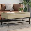 VidaXL Coffee Table, End Table with Adjustable Feet, Side Table Living Room Lounge Interior, Modern, Oak 845397