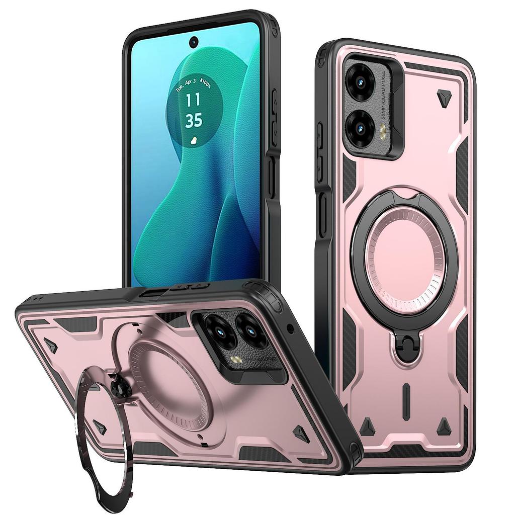 For Moto G 2024/Moto G PLAY/G POWER/G STYLUS/G13/G23/G53/MOTO EDGE Rotating Magnetic Ring Holder, Phone Case Protective Cover