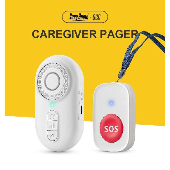 Wireless Elderly SOS Emergency Call Button with Vibration, Portable Personal Alarm for Senior Care, Remote Notification, Help