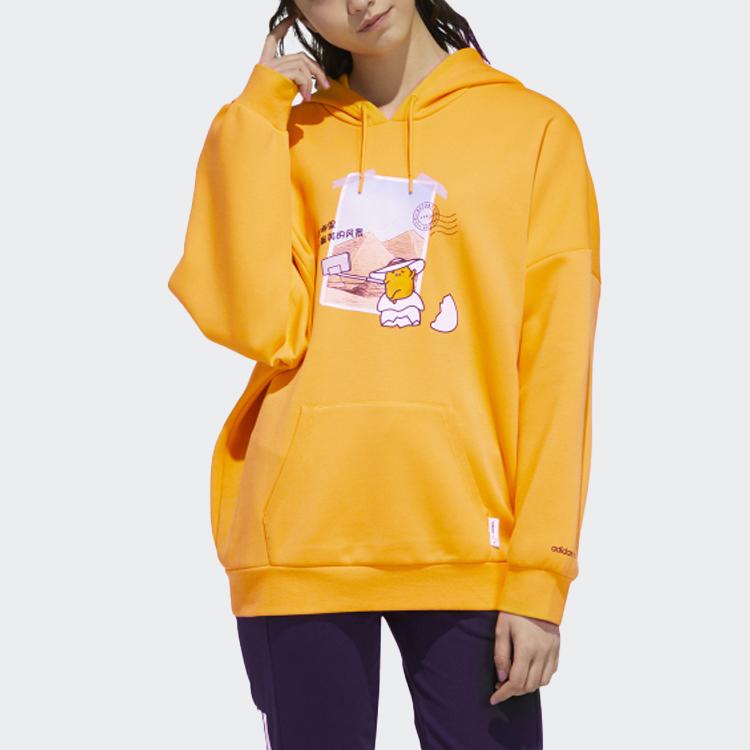 Adidas Neo X Gudetama Print Hoodie Sweatshirt Women Tops Yellow GU8167