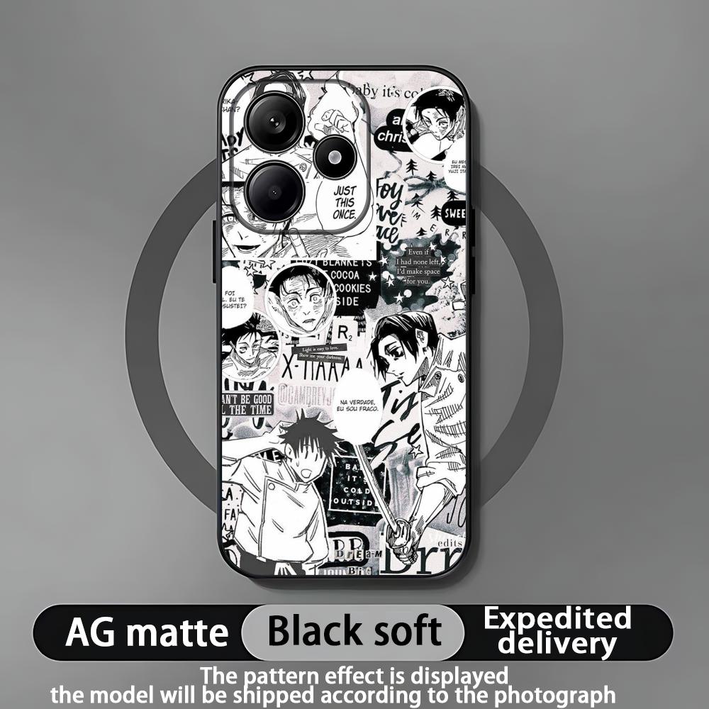 Jujutsu Kaisen Yuta Okkotsu Phone Case For Xiaomi Redmi Note 14 13 12 11 Pro Plus S 5G 4G Soft Black Phone Cover