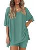 Women's Casual V-neck T-shirt & Shorts Homewear Set, 2026 Collection: Comfortable and Stylish 