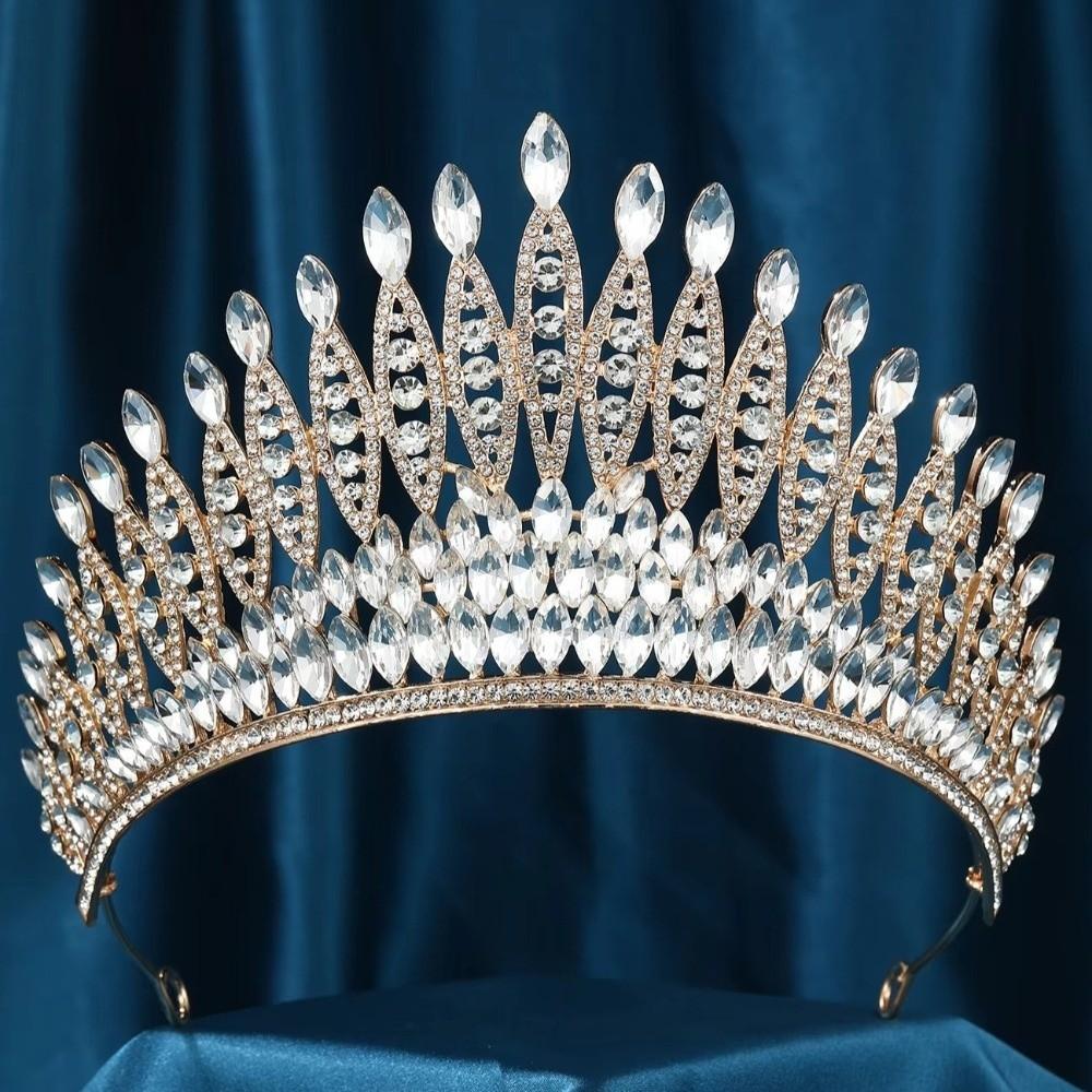 Elegant Zinc Zinc Alloy Princess Crown Sparkling Bridal Headwear Women Hair Hoop  Stage Performances