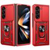 Protective Case - BOOLING - for Samsung Galxy Z Fold 7 - Red - Shockproof - Rotating Ring - Camera Protection