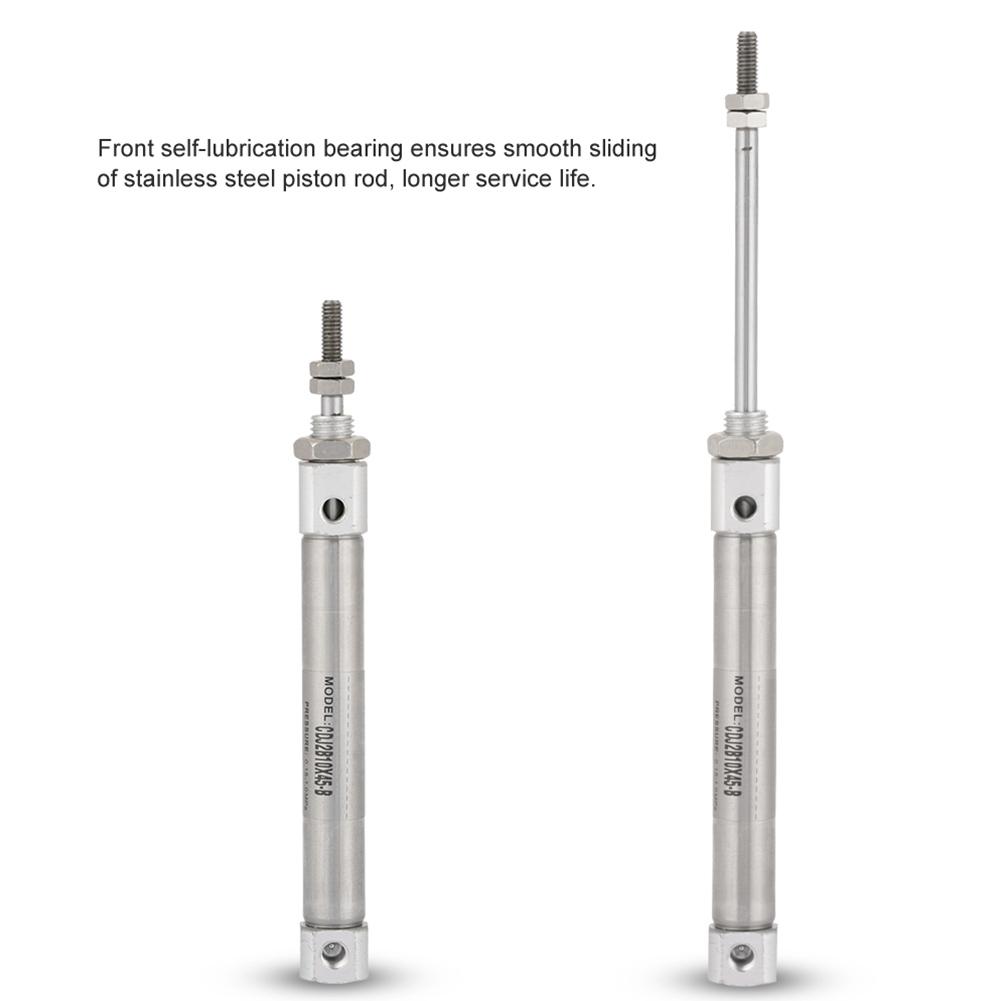 CDJ2B10, 45B Cylinder, Stainless Steel, Double Effect Pneumatic Cylinder with 10mm Diameter, 45mm Stroke, Life, Quieter