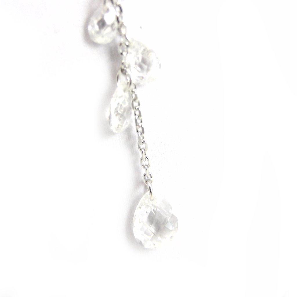 Les Trésors De Lily [C9444] - Collier Argent 'Linda' Blanc argenté (rhodié) - 55 mm