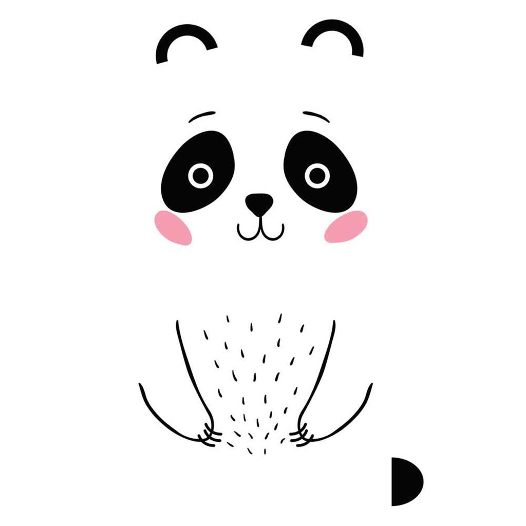 Les Trésors De Lily [Q6510] - Sheet of Door Stickers 'Panda' - One Size
