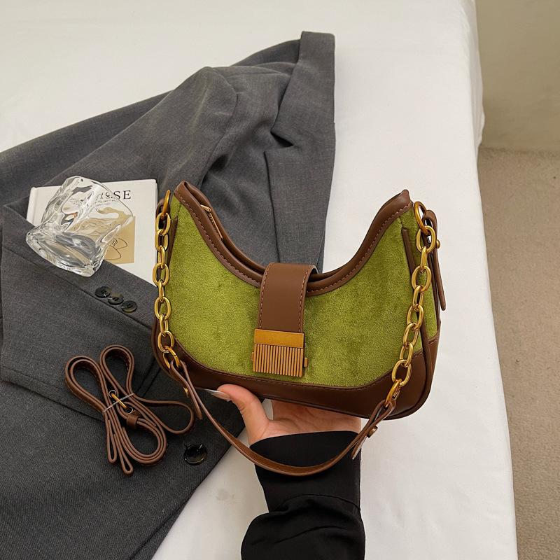 Niche design deerskin fleece bag, new women's bag, messenger bag chain, underarm bag, shoulder bag.