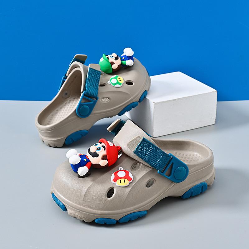 Sandale Slip-on Desen Animat Mario pentru Copii, Confortabile, din Spumă EVA, Încălțăminte de Plajă pentru Băieți