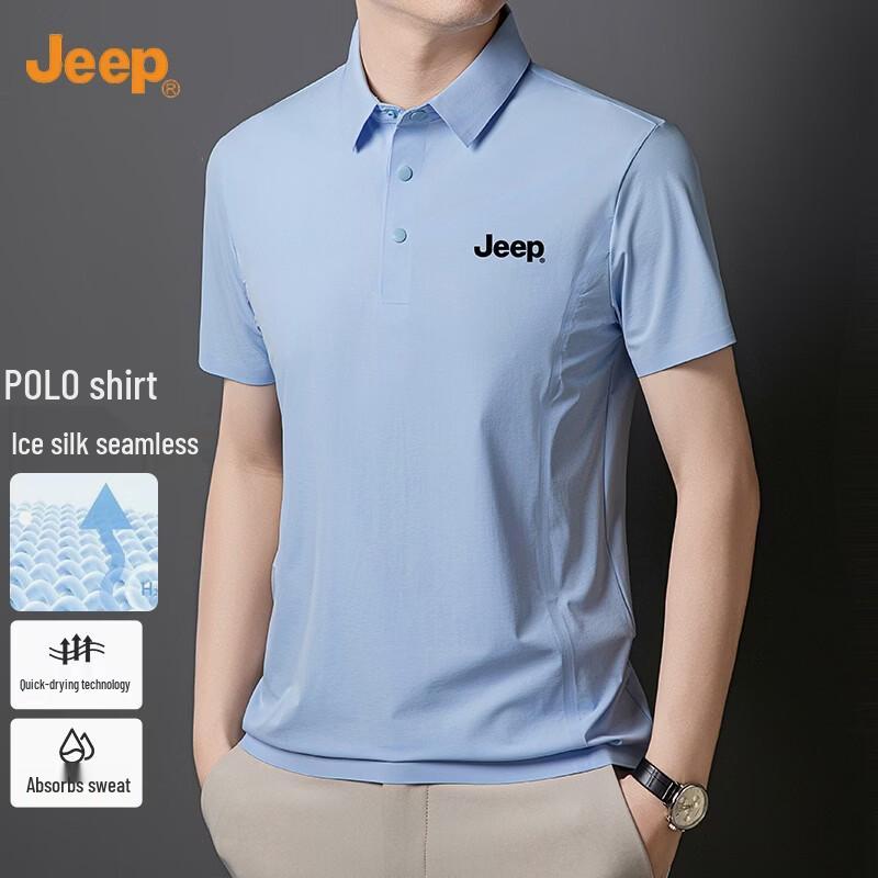 

JEEP Men s Ice Silk Quick-Dry Polo Shirt M