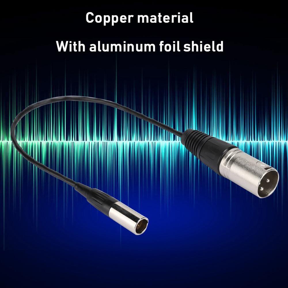 30cm/11.81in Mini XLR 3Pin Male to XLR Male Transfer Cable for Canon Audio Cable Video Recording