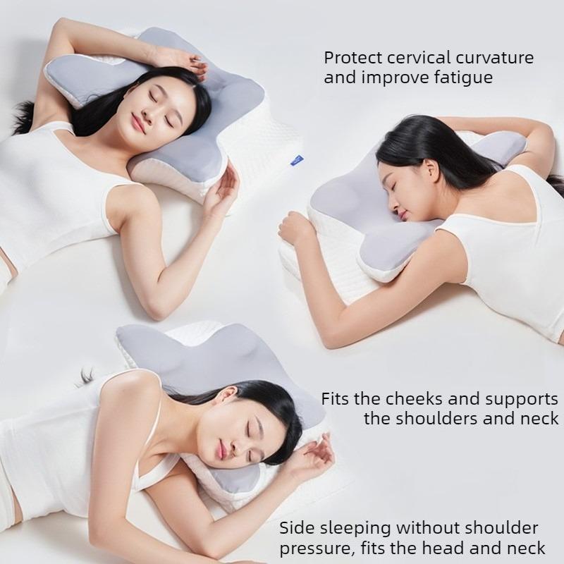 Memory-Schaumstoffkissen Schmetterlingsform Nackenkissen Hohe Dichte Memory-Schaumstoff Atmungsaktiver Bezug Ergonomisches Konturdesign