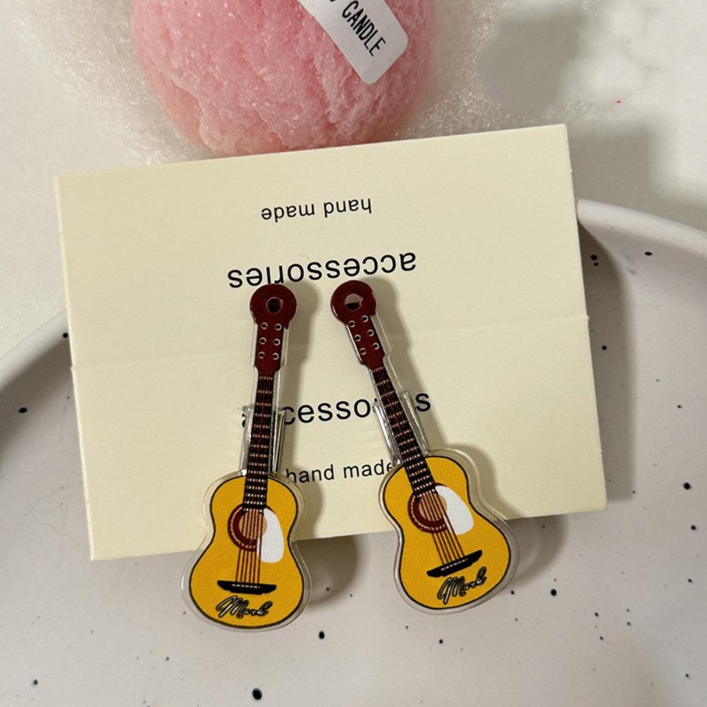 Korean Style Guitar Hair Clip Ins Musical Instrument Hair Clip Kawali Violin Hairclip  Daily