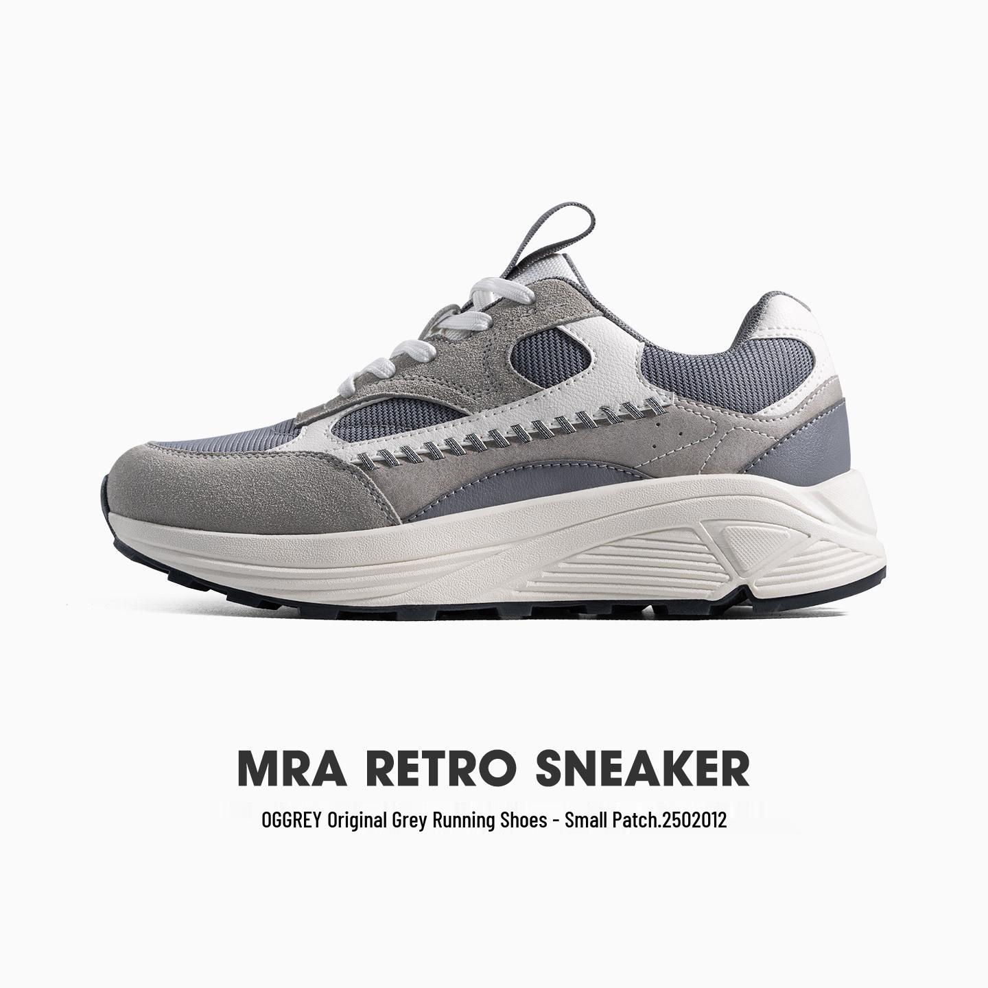 

Мужские кроссовки MRA с нашивками - Новинка 2025 года, дышащая сетка, толстая подошва, повседневные спортивные кроссовки для осени 41 светло-серый