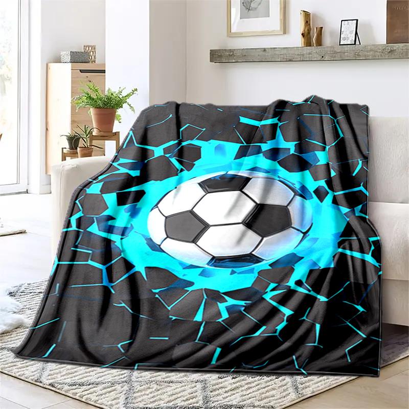 1PC Soccer, basketball, colorful water and fire pattern blanket, all season lightweight home office outdoor nap multifunctional blanket