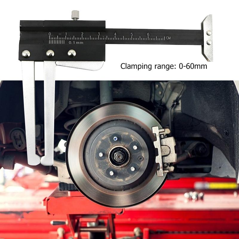 Brake Disc Thickness Measuring Vernier Caliper Auto Car Tyre Plate Wear Depth Gauge Ruler Practical Test Hand Tools