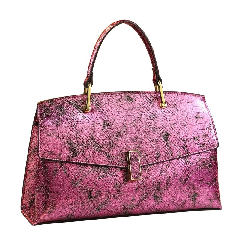 Kožené dámské tašky s hadím potiskem Luxusní módní dámské kabelky Shell Taška přes rameno Crossbody Přenosné maminkovské nákupní tašky s horním uchem