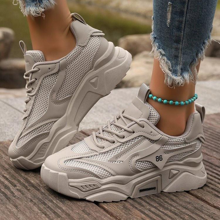 Modische Mesh-Dad-Schuhe für Frühling und Sommer – bonbonfarben, atmungsaktiv, mit dicker Sohle, vielseitige Sport-Sneaker