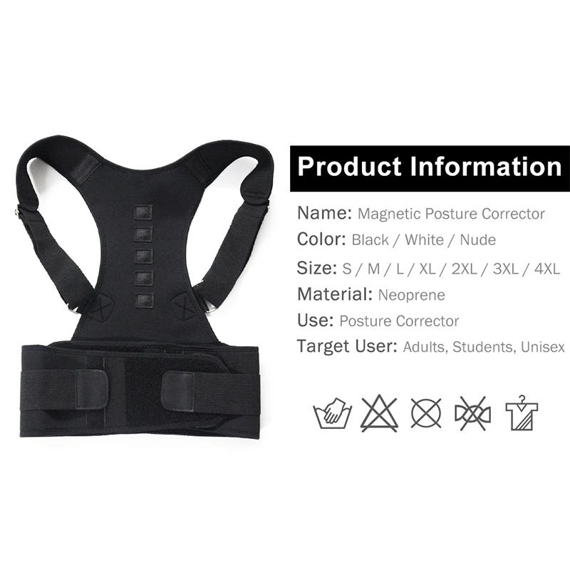 Aptoco Magnetic Therapy Posture Corrector Brace Shoulder Back Support Belt for Men Women Braces & Supports Belt Shoulder Posture