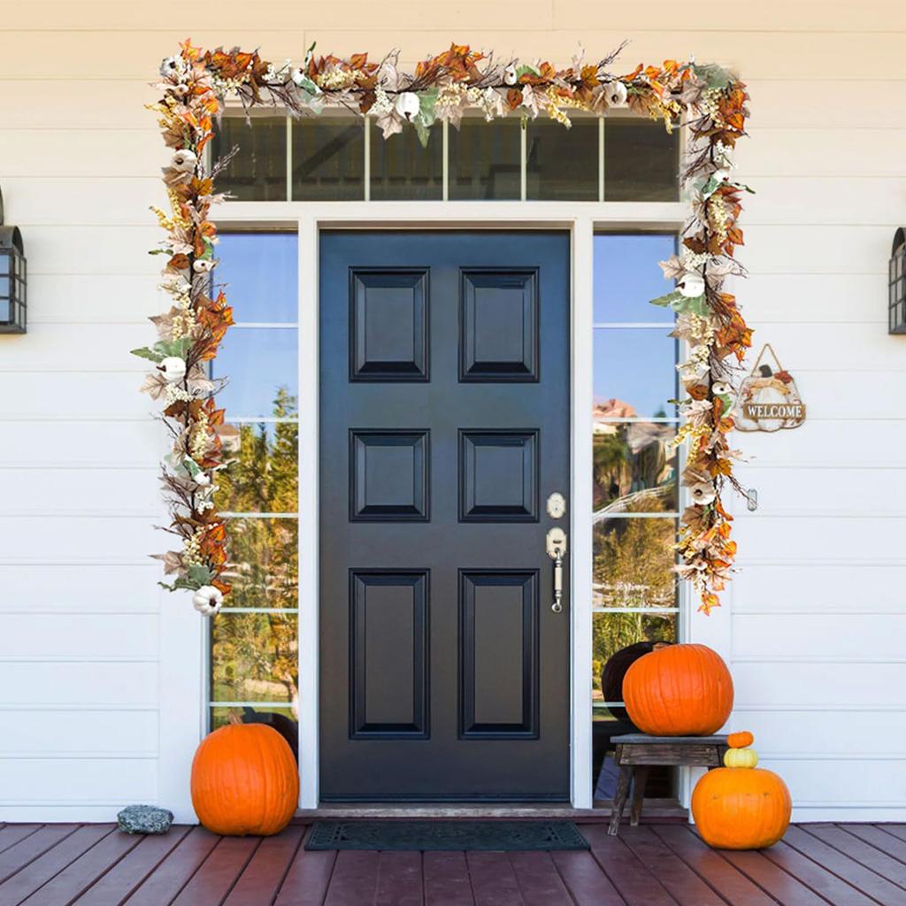 Artificial Maple Leaf Garland, Light-colored Double Maple Leaves Hanging Vine For Home, Wedding, Party Decoration