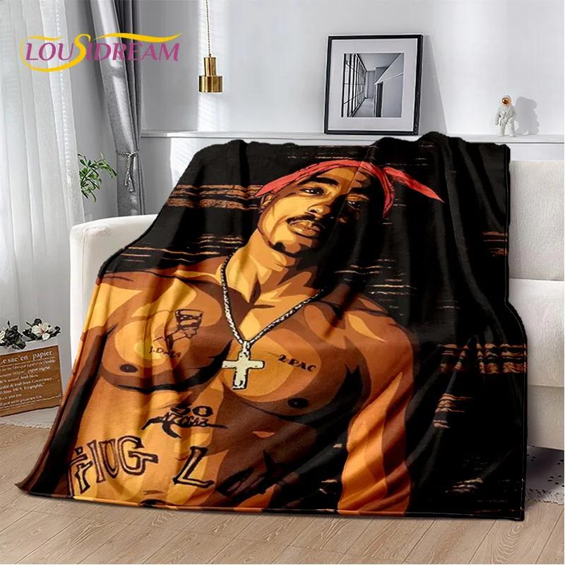 Rapper Eminem Tupac 2pac Hip-Hop Music Rap God Blanket,Soft Throw Blanket for Home Bedroom Bed Sofa Picnic Travel Cover Gift