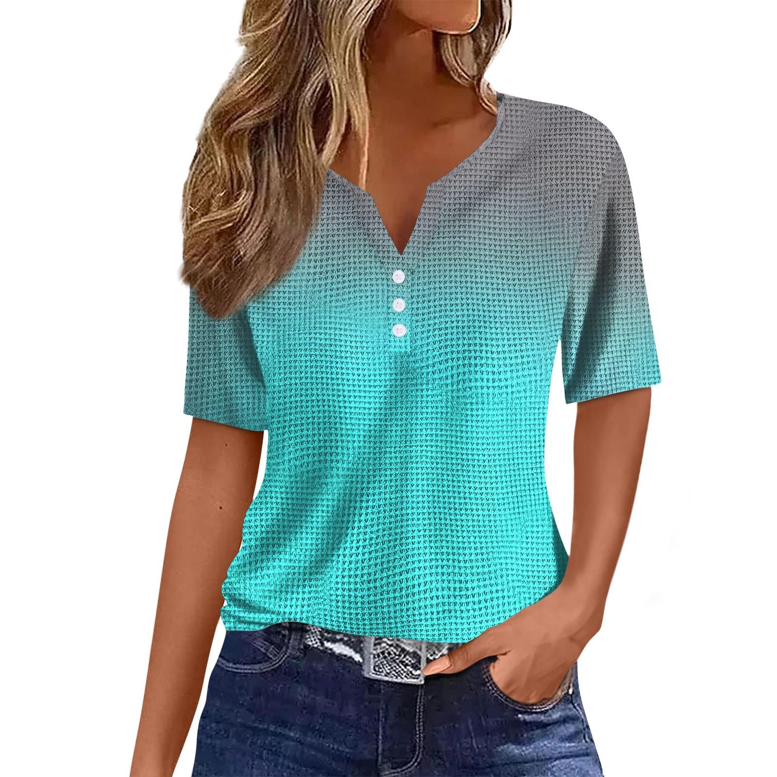 

Женские повседневные свободные рубашки модные топы футболки футболки M синий