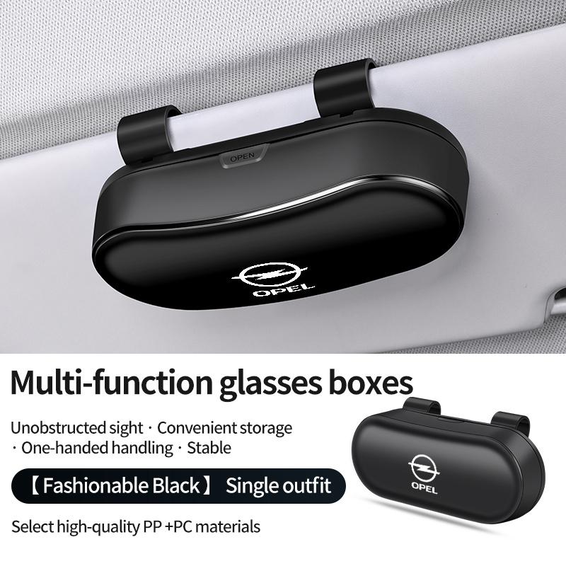 Car Sun Visor Glasses Box Portable Sunglasses Eyeglass Case for Opel OPC Astra Grandland Corsa Mokka Frontera Insignia Zafira