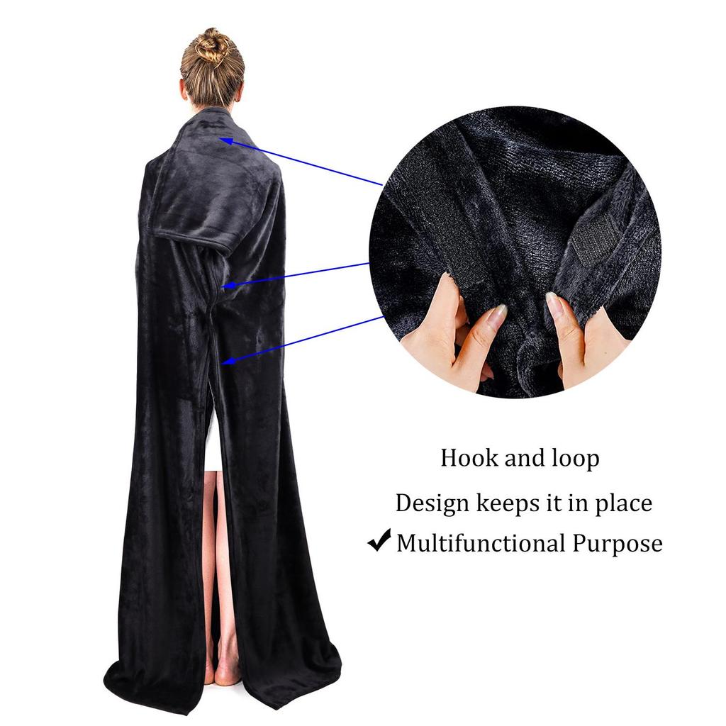 Cross-Border TV Blanket with Pocket - Wearable, Anti-static, and Multifunctional Flannel Fleece Blanket