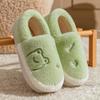 Bag heel cotton slippers home autumn and winter cartoon rabbit ears couple indoor cotton mop velvet warm platform shoes