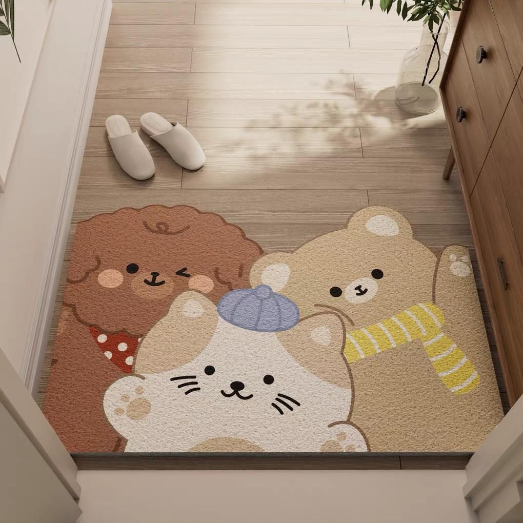 Cartoon Style Wear-Resistant Entrance Door Mat - Easy To Clean Silk Loop for Scraping Mud and Wiping Shoes.