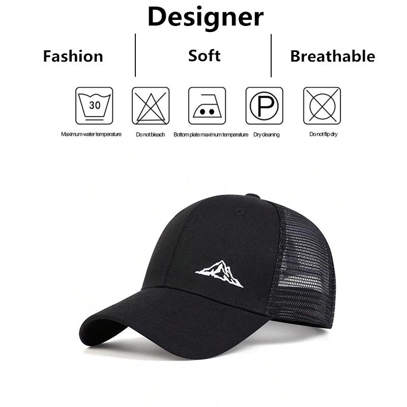 Unisex Mountain Range Embroidery Baseball Net Caps Spring And Summer Outdoor Adjustable Casual Hats Sunscreen Hat