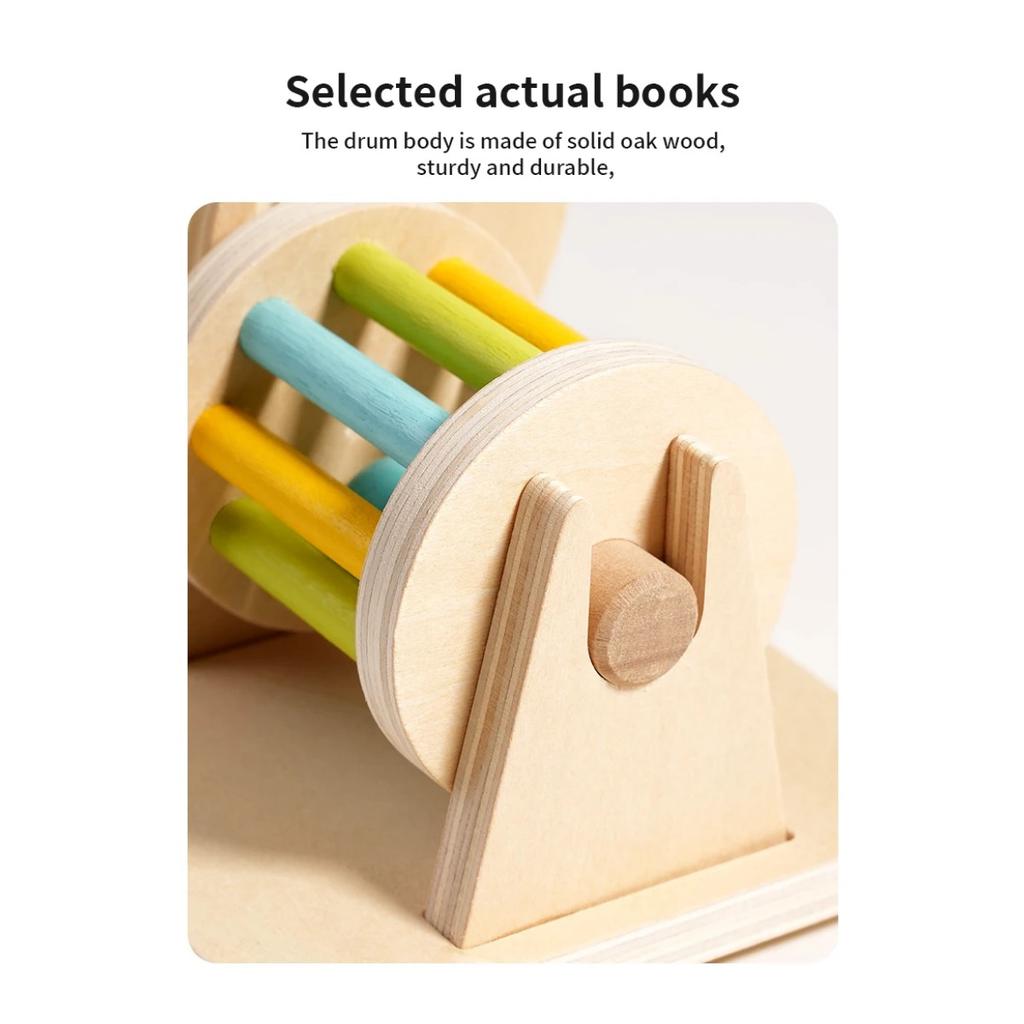 Montessori-Drehtrommel aus Holz für Babys – Frühförderung von 1- bis 3-Jährigen – Entwicklungsförderndes Weihnachtsgeschenk