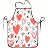 1pc Red Hearts And Doodle Pattern Print Apron, Durable And Easy To Clean, Adjustable Waistband, Polyester Material, for Kitchen Cooking, Gardening, Or
