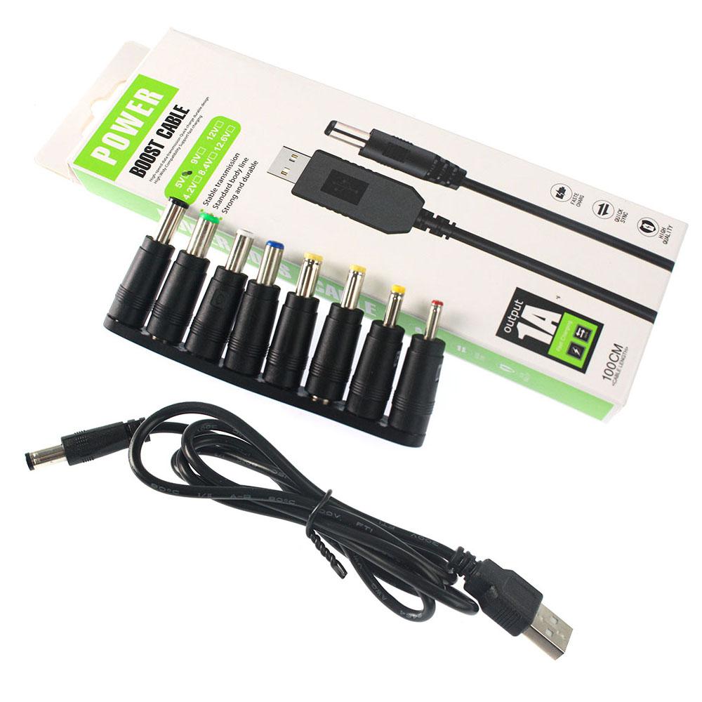 DC To DC 5V 9V 12V USB Power Boost Line Step-up Converters Module USB Converter Adapter Cable with 8PCS Connector Plug