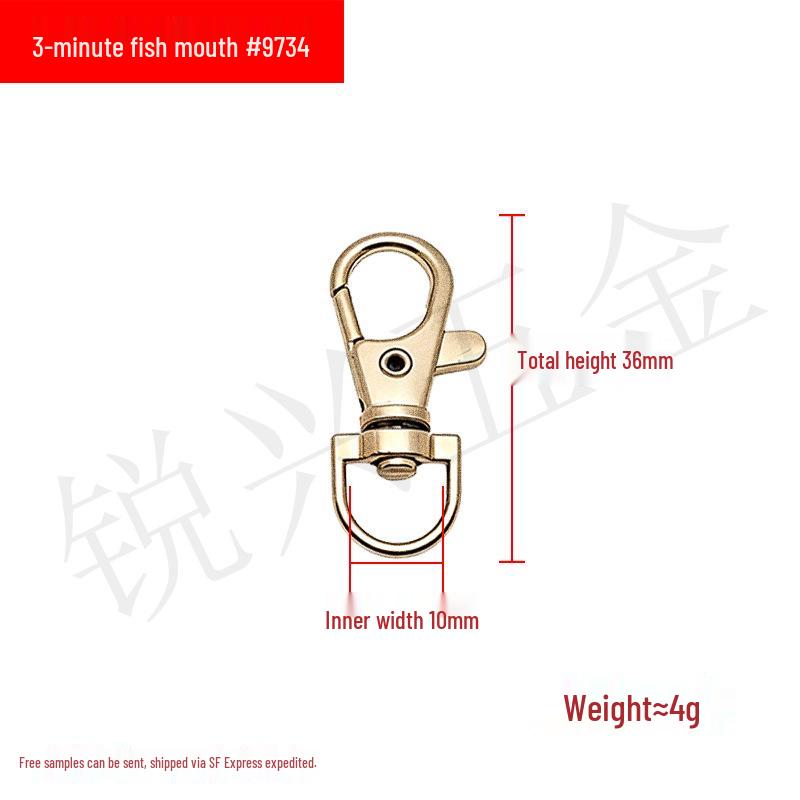 Zinc Alloy Fish Mouth Buckle for Dog Luggage, Shoulder Straps, Keychains, and Webbing.
