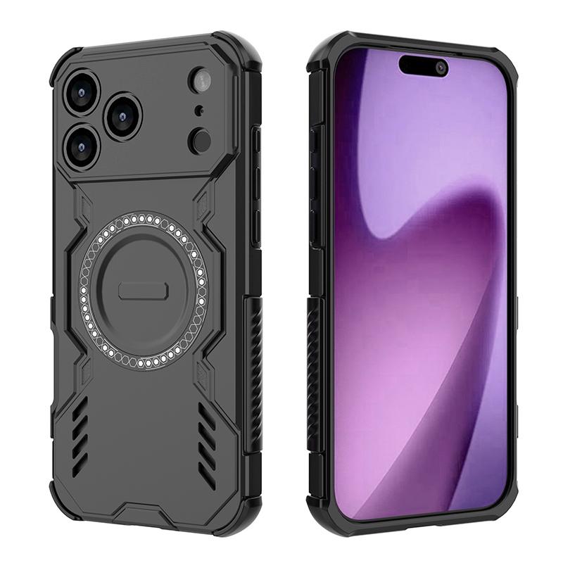 KEYSION Hollow Heat Dissipation Case for MagSafe for iPhone 17 Pro Max Soft Silicone+PC Magnetic Cooling Shockproof Phone Cover