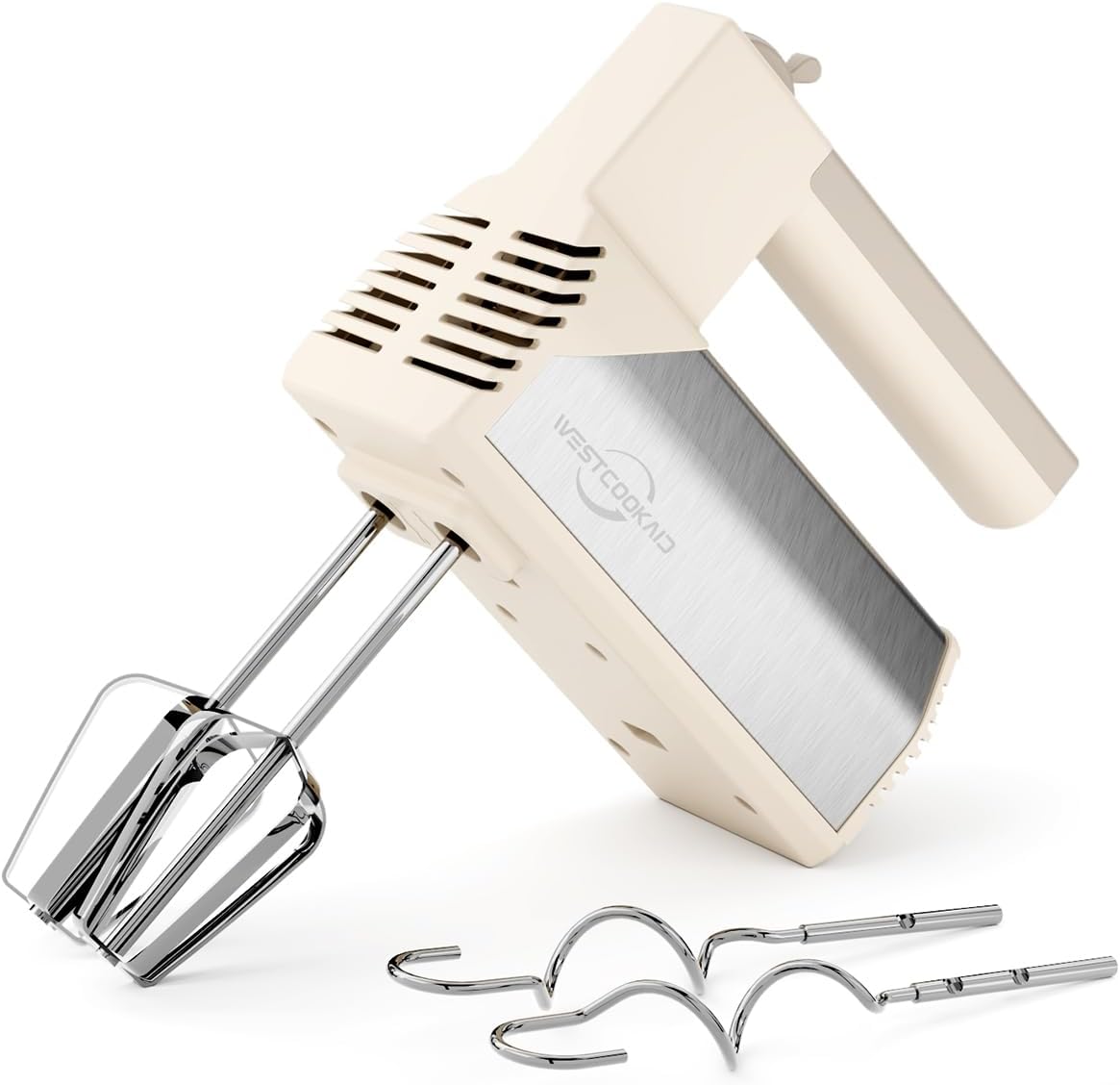 Electric Handheld, 5-Speed Electric Mixer with Stainless Steel Beaters, Dough Hooks, Portable Hand Mixer, United States