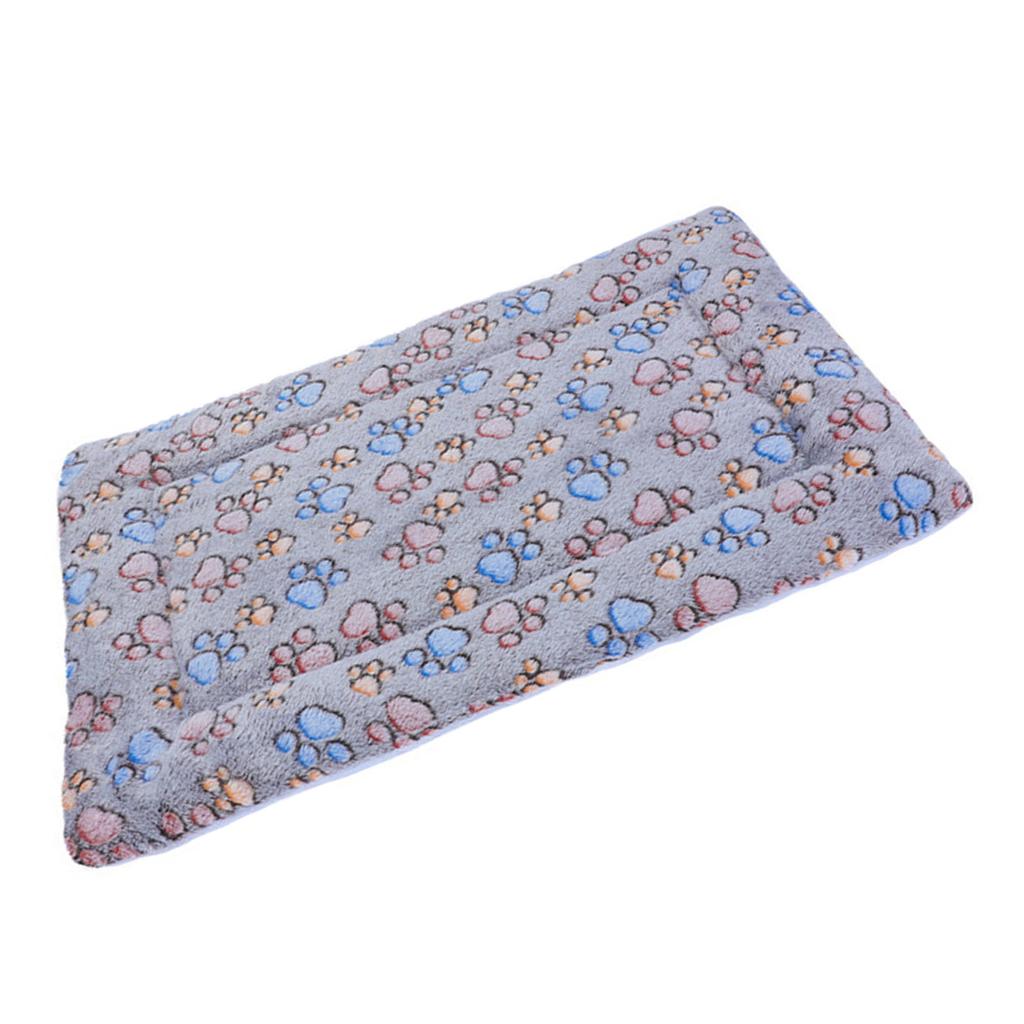 Pet Sleeping Pad Warm Thickened Double Sided Cartoon Footprint Cat Dog Sleep Bed Mat for Autumn Winter S