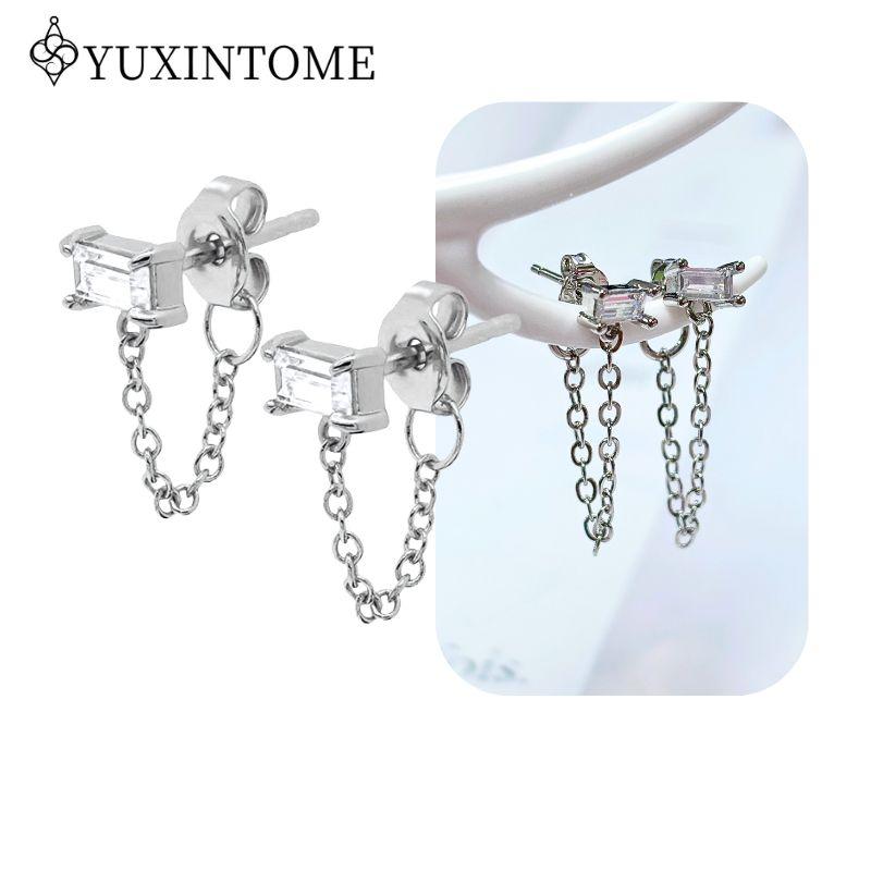 925 Silver Ear Needle Crystal White Zircon Silver Series Tassel Drop Earrings Luxury Fashion Party Jewelry Accessories