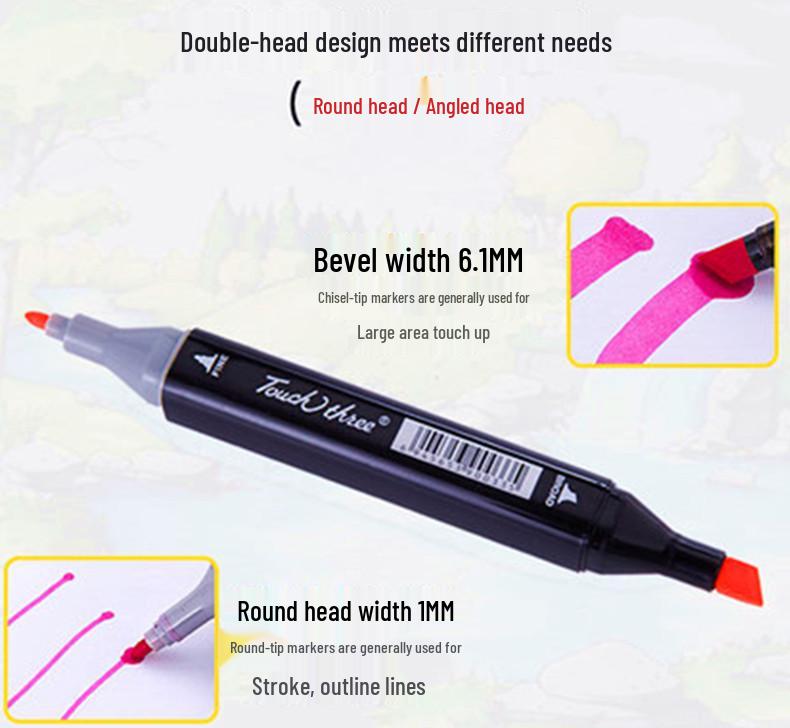 3rd Generation Touch Three Marker Pen Set for Student Hand-Painted Anime Art - Oil-Based Colored Painting Pens