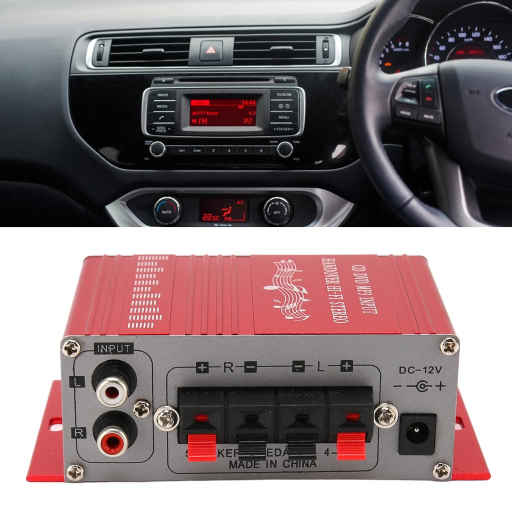 Autoradio Stereo Verstärker Einfach 20Hz Bis 20kHz 4 Klangfeld Aluminiumlegierung Autoradio Stereo Verstärker 12V für Familie