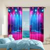 2 Pcs   Versatile Polyester Transparent Curtains for Home Decoration Orchestra for Use In Bedrooms and Living Rooms
