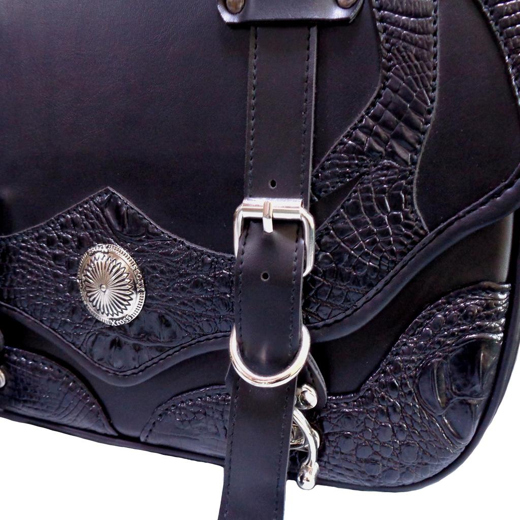 Xross Motorcycle Side Bag, Saddle Single, YF-201C, Black