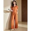D.F.DEAR Women's Sleeveless Shirt & Wide-Leg Pants Set